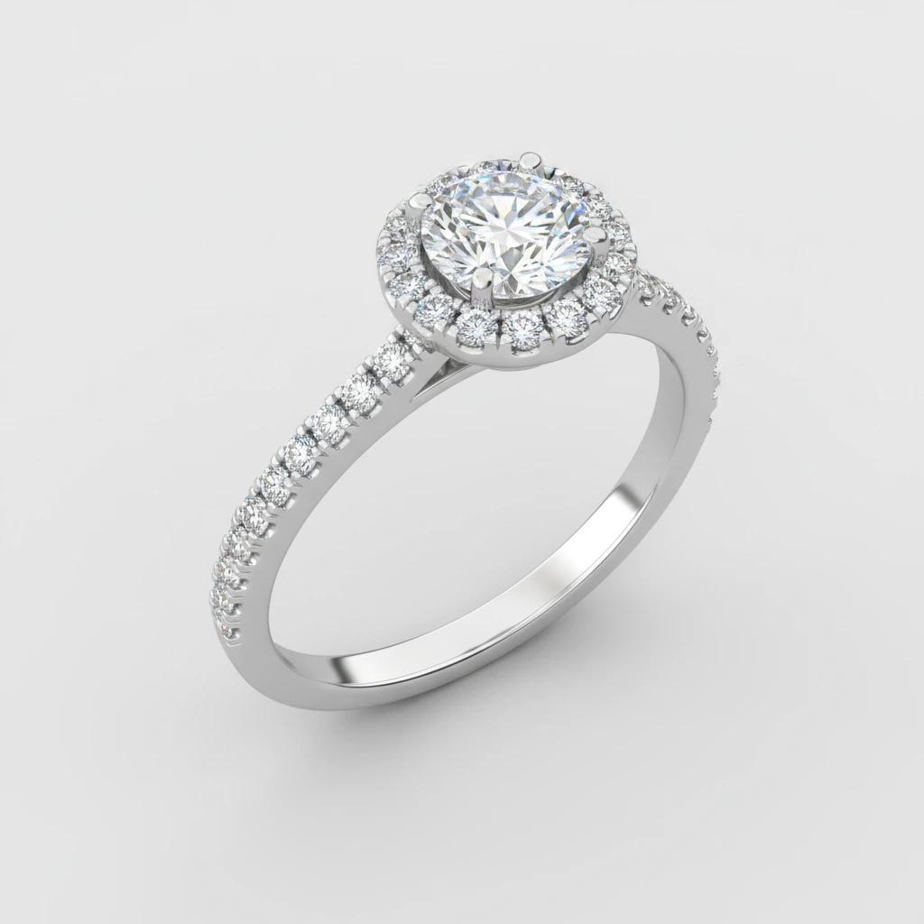 Amour • Solitaire • Round • 9K White Gold