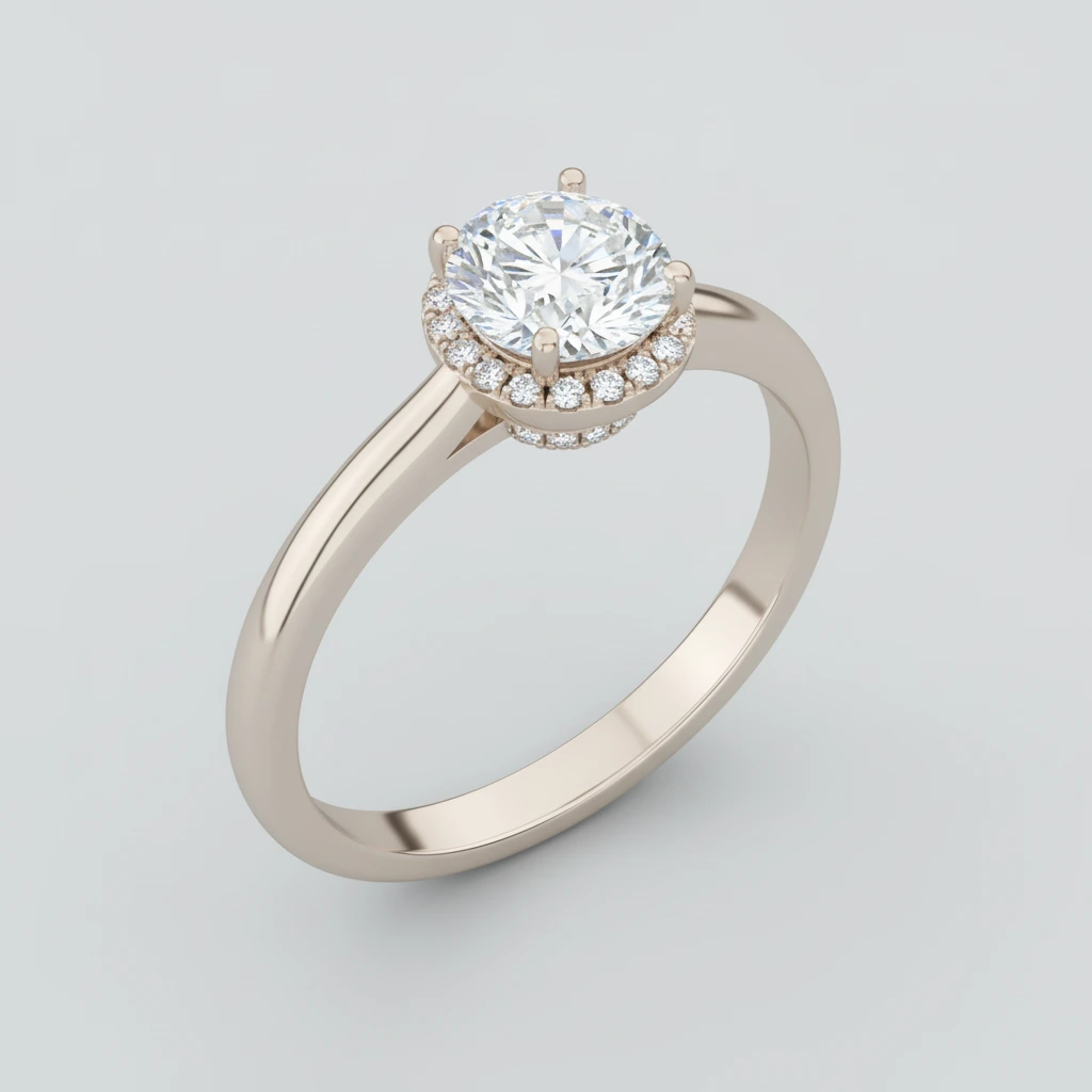 Aurora • Hidden Halo • Emerald • 9K White Gold