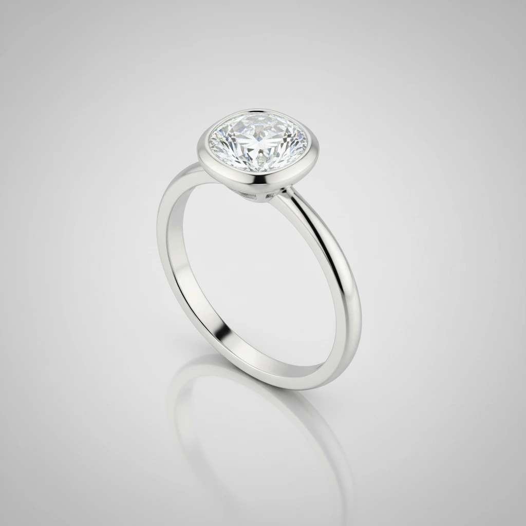 Elysian • Three Stone • Cushion • Platinum