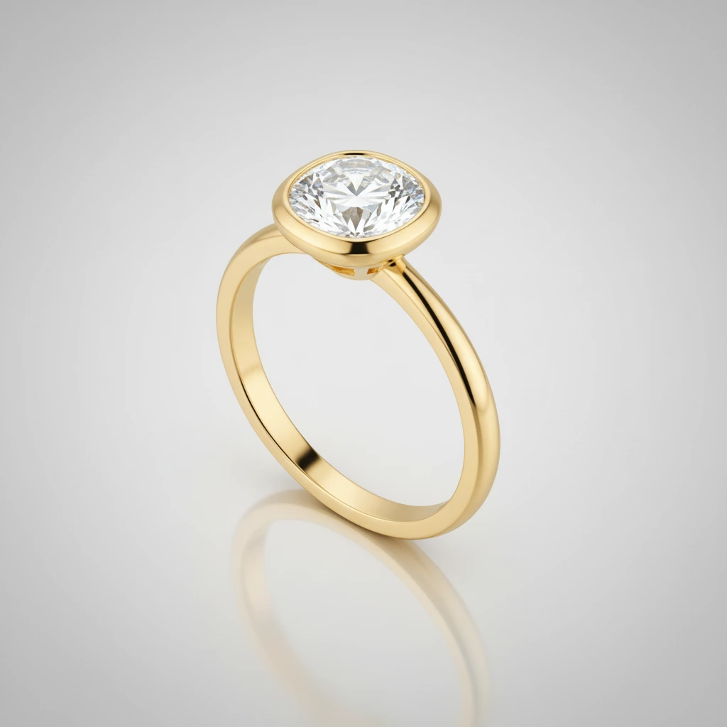 Elysian • Three Stone • Round • 9K Yellow Gold