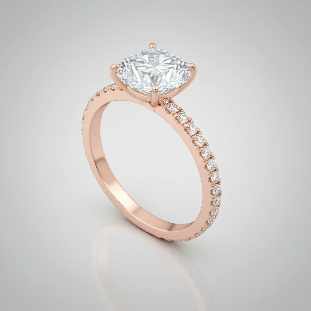 Lustre • Solitaire • Emerald • 14K Rose Gold