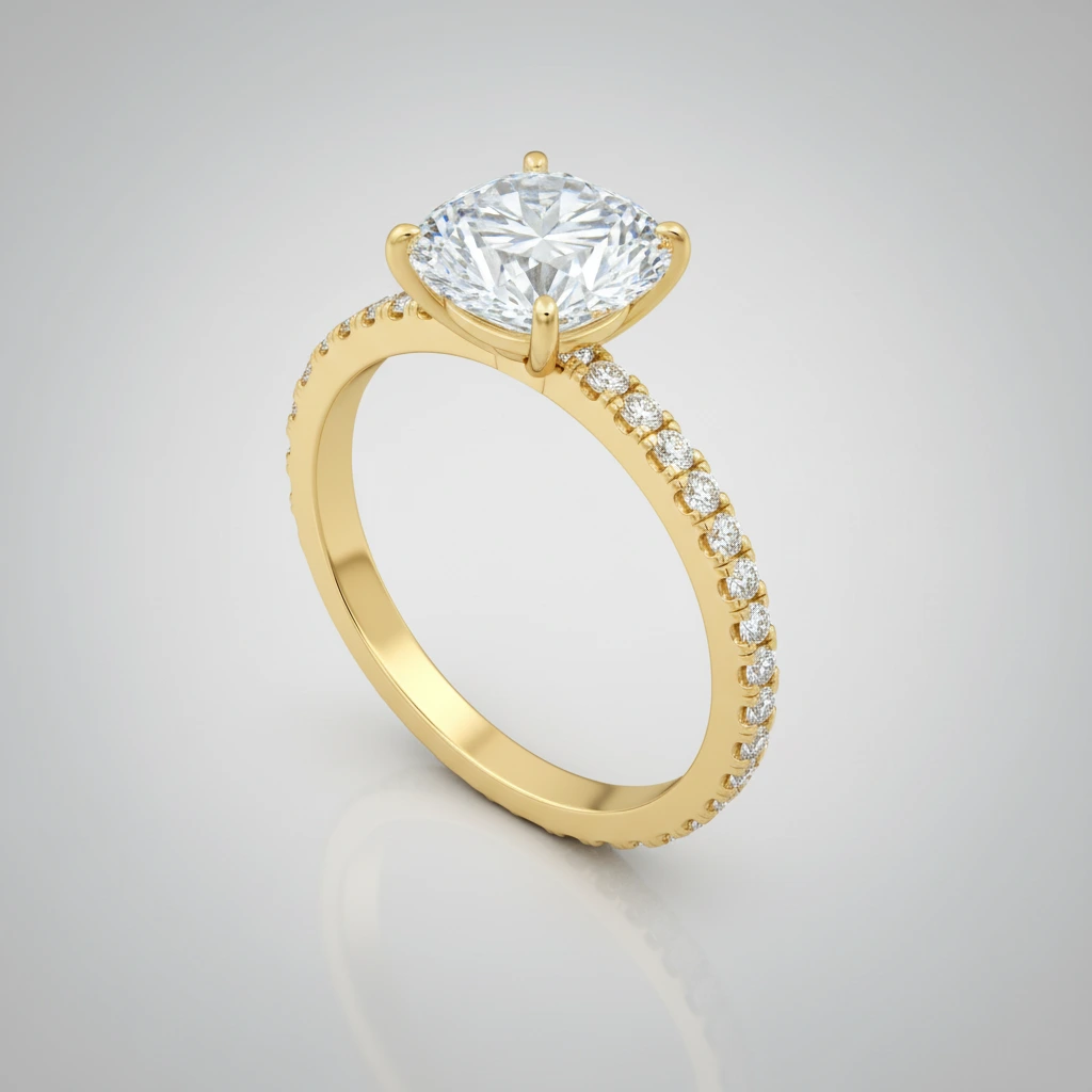 Lustre • Solitaire • Emerald • 9K Yellow Gold
