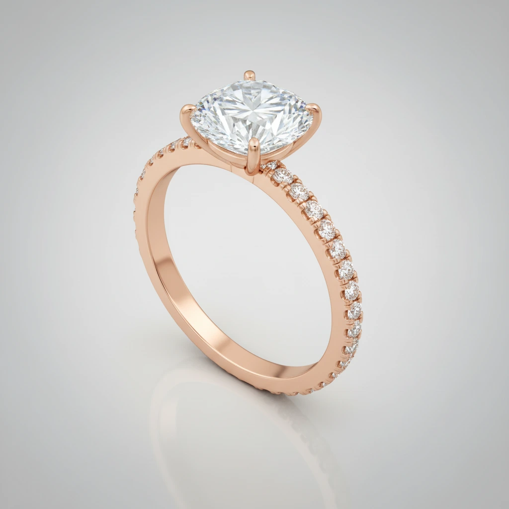 Lustre • Solitaire • Round • 14K Rose Gold