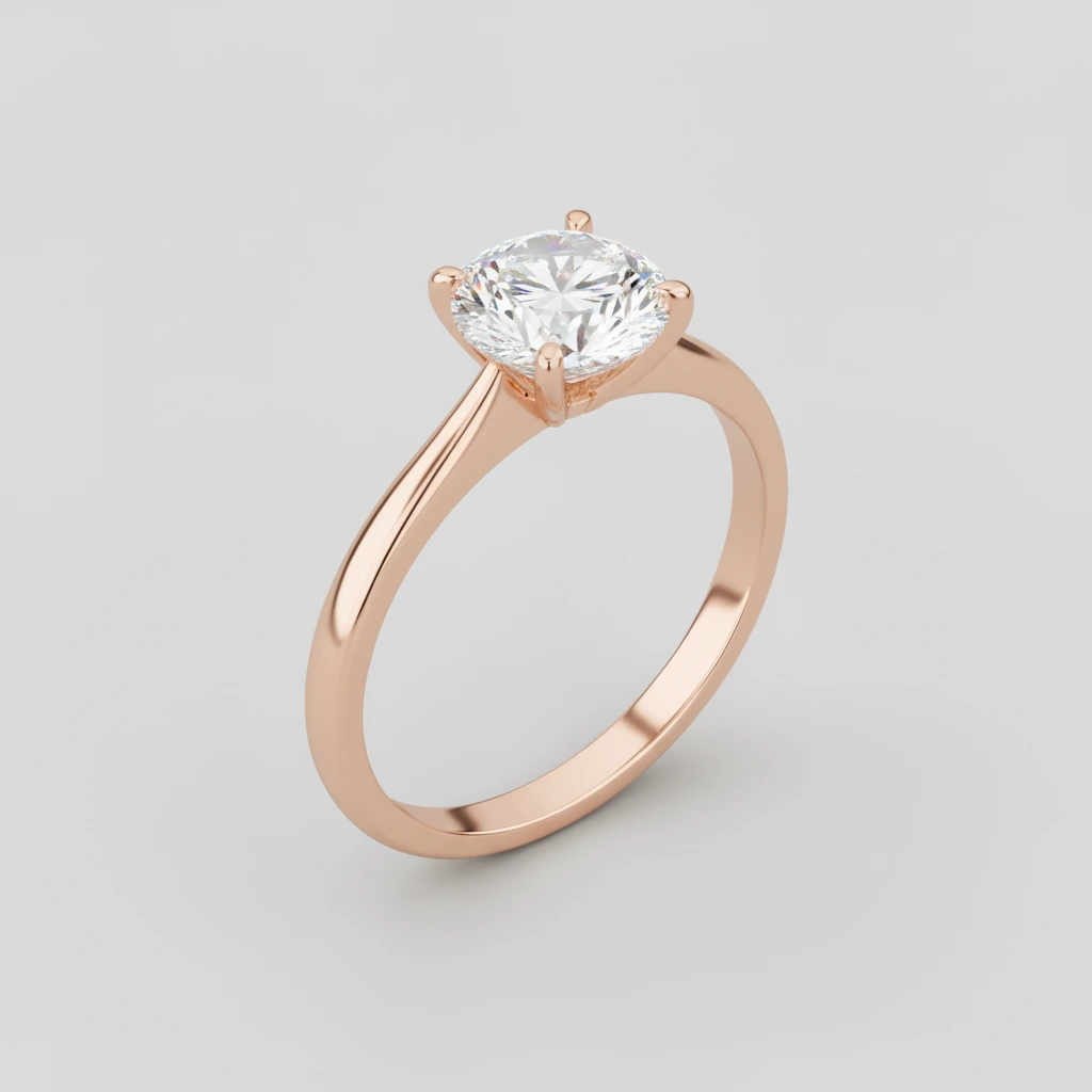 Sophia • Solitaire • Round • 14K Rose Gold