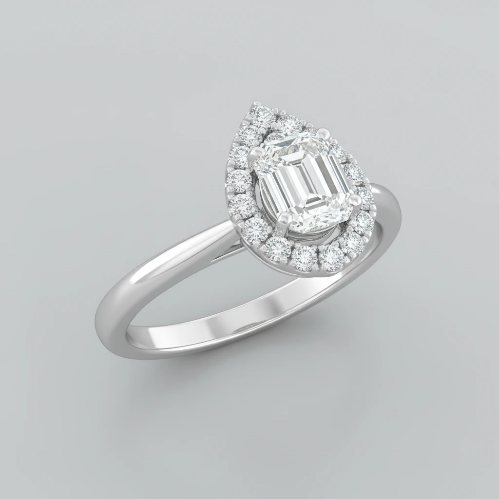 Valentina • Hidden Halo • Emerald • Platinum