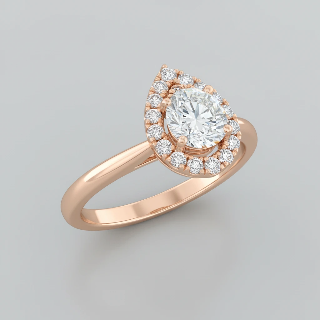 Valentina • Hidden Halo • Marquise • 14K Rose Gold