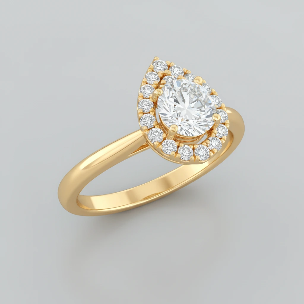 Valentina • Hidden Halo • Marquise • 18K Yellow Gold