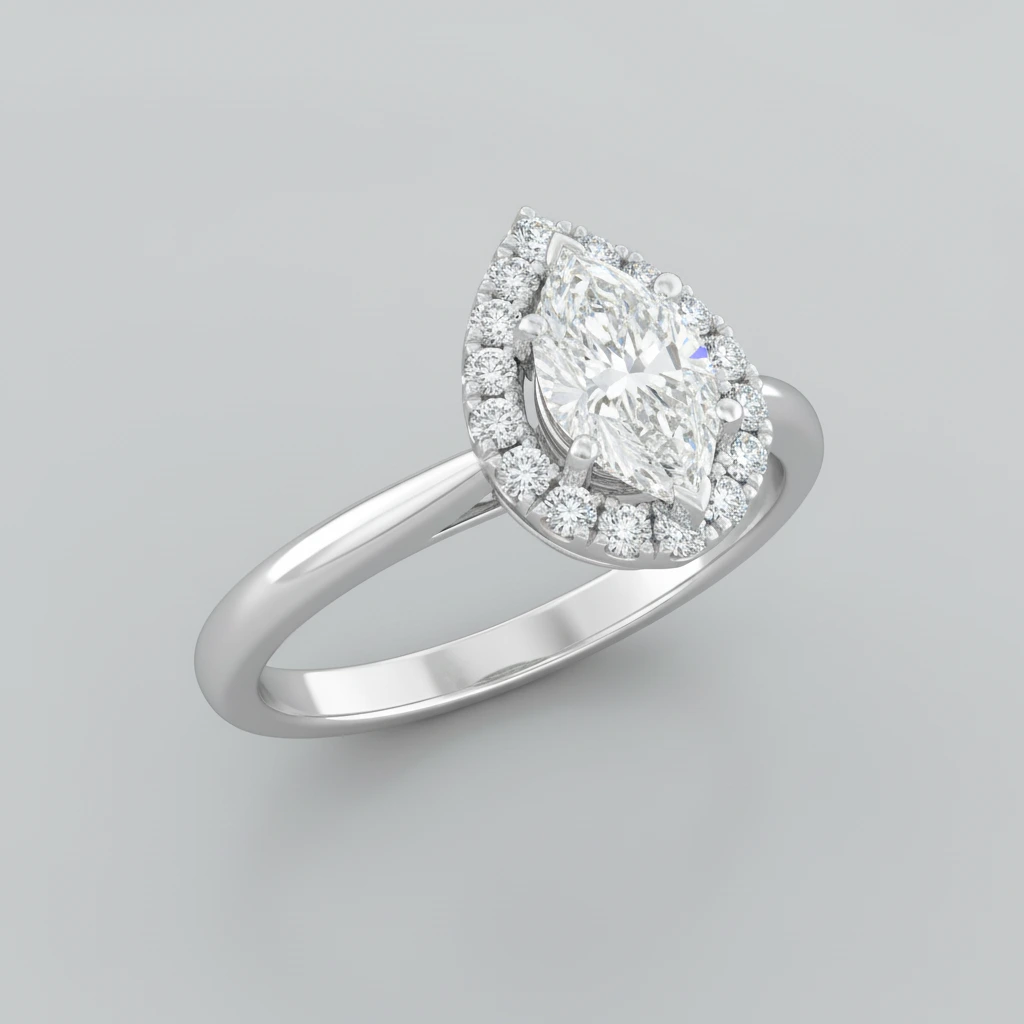 Valentina • Hidden Halo • Marquise • Platinum