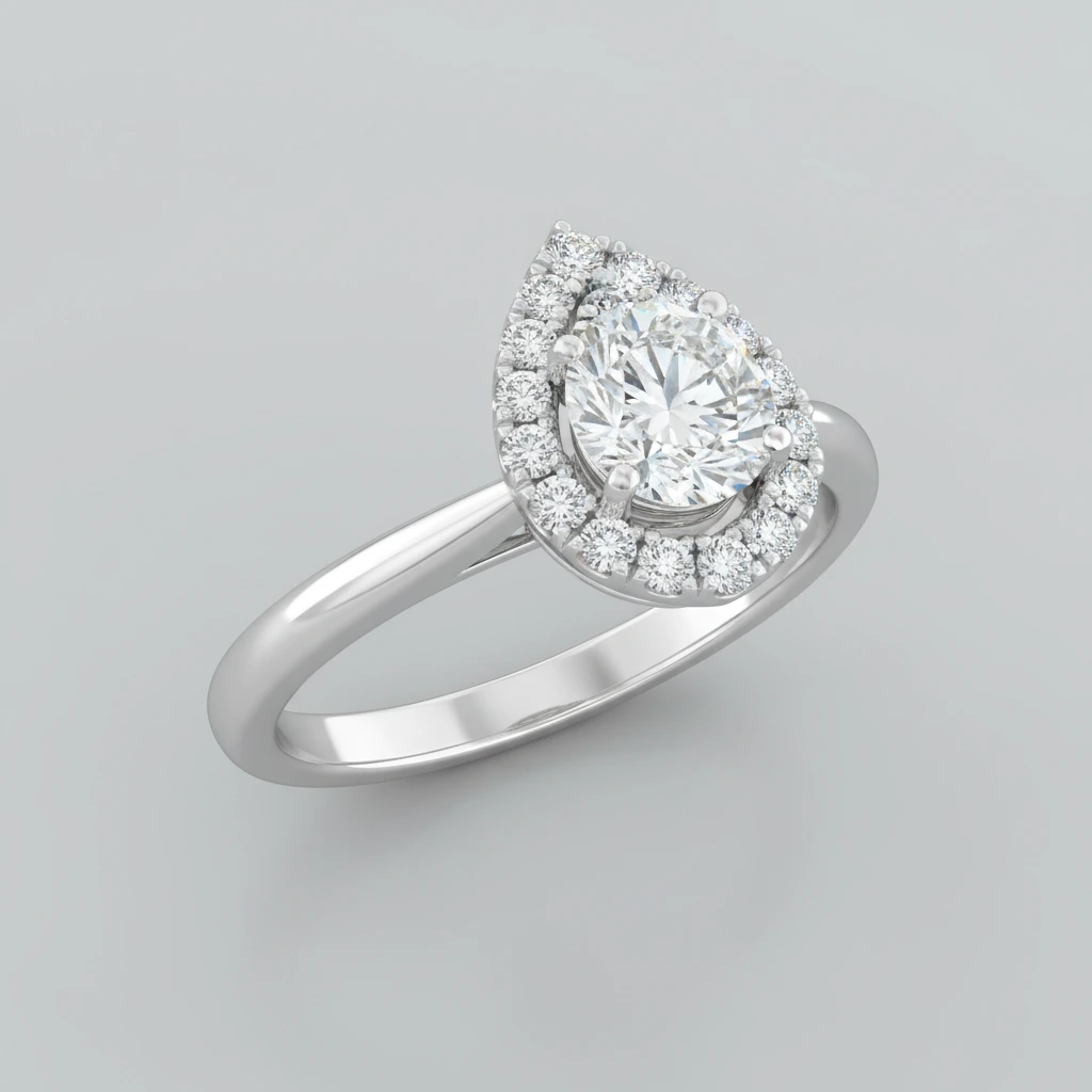 Valentina • Hidden Halo • Round • 9K White Gold